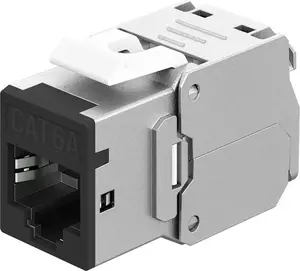 Keystone module RJ45 CAT 6A STP slim, WENTRONIC Goobay 77943, black