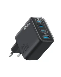 AC iekštelpju lādētājs Anker A121C — universāls, 3× USB‑C ātrā uzlāde, melns