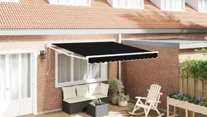 Rezerves audums VidaXL nolaižamai markīzei 350x250 cm, melns priekš rāmja 3,5x2,5 m