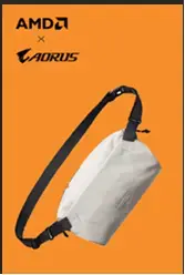 Слинг-бэг Gigabyte AORUS AMD, серый, слинг-чехол, вес 0.30 кг, размеры брутто 300×180×80 мм, гарантия 24 месяца