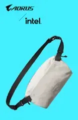Sling‑сумка GIGABYTE AORUS Intel — серый, 300×180×80 мм, вес 0.3 кг, гарантия 24 месяца