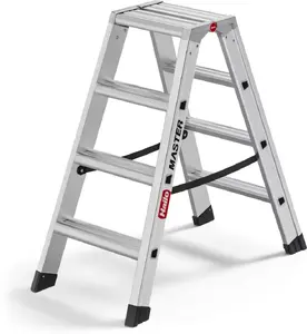 Step ladder Hailo Master D100 2x4 steps, folding aluminium frame, non-slip treads
