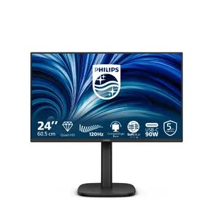 Monitors Philips 24B2U3601 23.8" (60.5 cm) IPS Quad HD 2560×1440, USB 3.2 hubs, USB-C, skaļruņi, regulējams augstums, VESA, melns