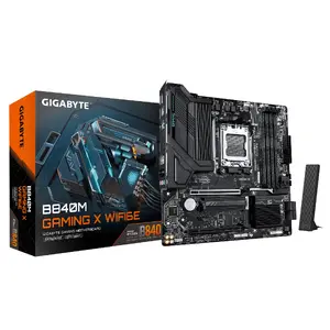 Материнская плата GIGABYTE B840M GAMING X WIFI6E — Micro ATX, AMD B840, Socket AM5, DDR5 до 8200MHz, 4 DIMM, 2x PCIe4.0 M.2, Wi‑Fi 6E, 2.5GbE