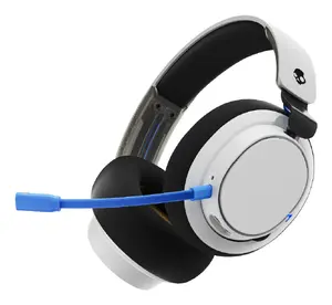 Skullcandy SLYR Pro bezvadu austiņas vadu un bezvadu spēļu galvas stīpa ar Bluetooth ausu mikrofonu un USB Type-C uzlādi melnā, zilā un baltā krāsā