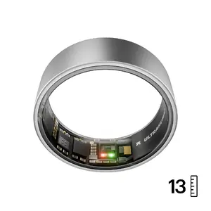 Smart ring Ultrahuman Ring AIR — sleep and fitness tracker, Titanium, Size 13, PPG SpO2 sensor, up to 6 days battery