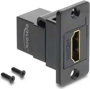 Панельный переходник HDMI DELOCK 91194 — гнездо-гнездо, 4K, чёрный