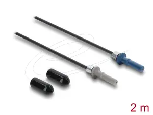 Fiber optic cable DELOCK 91034, multimode POF, 2 m, black/grey/blue
