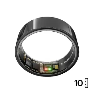 Smart ring Ultrahuman Ring AIR – sleep and fitness tracker, PPG SpO2, USB-C, 6 days battery, Size 10, Black, 8.1 mm width