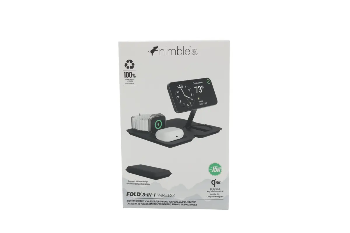 3‑in‑1 bezvadu lādētājs Nimble Fold —