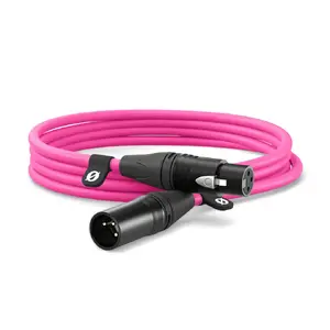 XLR audio kabelis RØDE XLR3M-P — 3 m, XLR vīrietis uz XLR sieviete, rozā