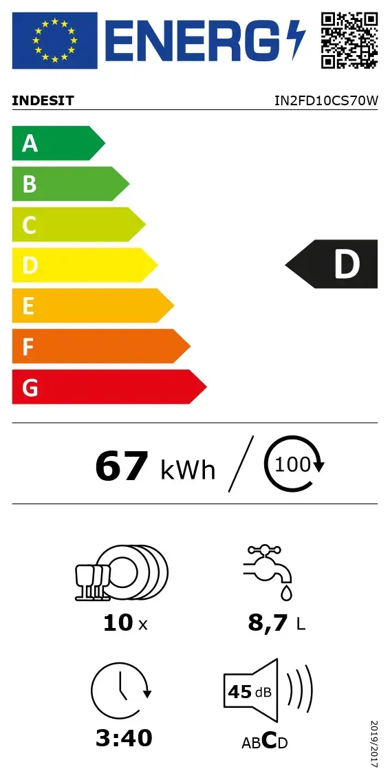 Indesit IN2FD10CS70W встраиваемая 45 см Photo 6