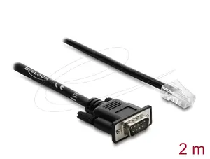 DELOCK networking cable Cat5e 2 m — DB-9 (Sub-D 9) to RJ-45, Black