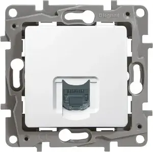 Telefona rozete Legrand Niloe vienvietīga RJ11 balta (modelis 664769)