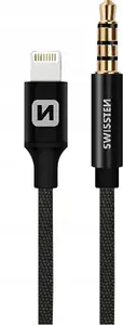 USB kabelis Sourcing Lightning — 3,5 mm mini‑jack, 1,5 m, melns