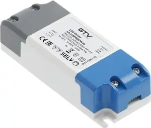 LED barošanas bloks GTV Zasilacz LED PRO 12V 7W, ieeja 220–240V AC, IP20, modelis LD-ZASPRO07W-30
