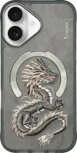 Protective MagSafe case Scool Nimmy Dragon for iPhone 16, gray