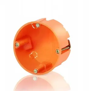 Electrical flush-mount box Simet E135 60 mm for hollow walls, 35 mm plate depth, orange, pack of 25