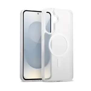 Crong Hybrid Matte Magnetic vāciņš Samsung Galaxy S25 — TPU + PC, balts, magnētisks