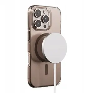 Viedtālruņa vāciņš Crong Clear MAG Pro MagSafe priekš iPhone 15, melns, caurspīdīgs aizsargpārvalks
