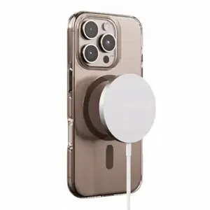 Mobilā telefona maciņš Crong CRGCLRMPIP1561PBLK priekš iPhone 15 Pro, caurspīdīgs, saderīgs ar MagSafe, melni elementi