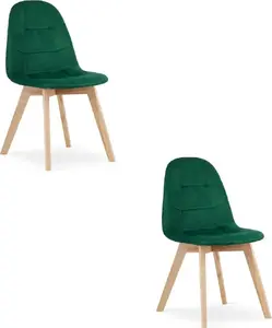 Chair LEOBERT BORA — velvet dark green, set of 2