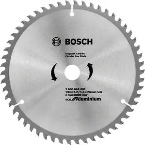 Диск пильный Bosch 2 608 644 390 — диаметр 190 мм, посадочное 20 мм, для алюминия и металла, 1 шт