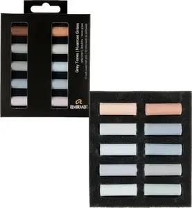 Soft Pastels Set Artequipment Rembrandt — Grey tones, assorted sticks