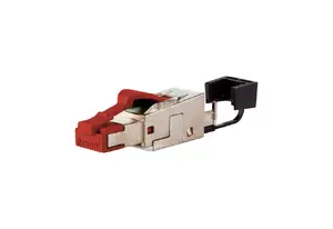 Field plug RJ45 25G Triton METZ CONNECT 25G RJ45 field plug pro, red, male, 13.8×49.8×16.5 mm, pack of 10