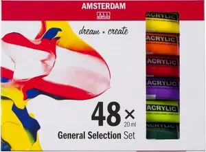Akrila krāsu komplekts Artequipment Amsterdam 17820448 — 48 tūbiņas × 20 ml, daudzkrāsains, šķidrs