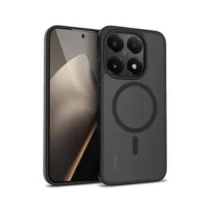 Crong Hybrid Matte Magnetic vāciņš priekš Xiaomi 15T — TPU+PC, magnētisks MagSafe savietojams, melns