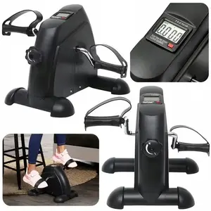 Mini exercise pedal trainer Lean Rotor rehabilitative 2-in-1 with LCD display, black