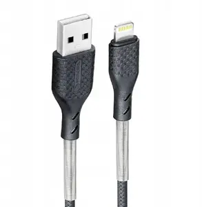 Lightning kabelis FORCELL CB-01A 1 m, 2.4 A, Carbon Oplot Premium