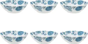 Soup plates set NPC Polska ONIRIA Rose & Tulipani — 6 pieces, 20 cm