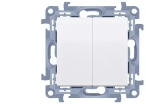 Двойной лестничный модульный выключатель Kontakt-Simon Simon 10 CW6/2.01/X/11 10AX 250V~ винтовые клеммы белый