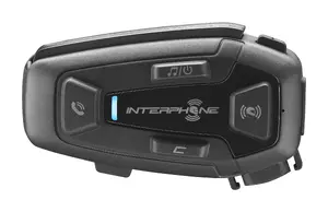 Мотоинтерком Interphone U-COM 8R — Bluetooth A2DP/AVRCP/HFP, дальность 1600 м, защищённый IP67, время разговора 18 ч, зарядка USB-C