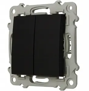 Double staircase switch Ospel SZAFIR ŁP-10Z/m/33 black metallic — wall-mounted electrical switch