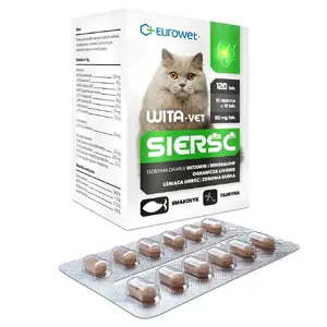 EUROWET Wita-Vet Fur Support for Cats, 120 tablets (10 blisters) — skin and coat supplement