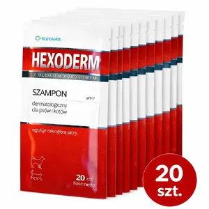 EUROWET Hexoderm ādas mikrofloras atbalsts suņiem un kaķiem, 20 x 20 ml