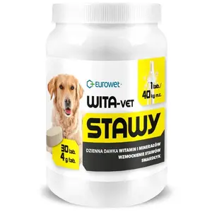 Диетическая добавка для собак EUROWET Wita-Vet Joints — 30 таблеток, без сахара, без глютена, без сои