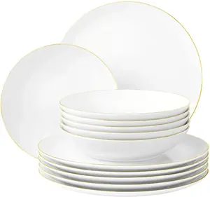 Dinner set Lumarko Goldrim — 12-piece porcelain set for 6 persons (Seltmann porcelain)