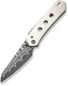 Folding knife CEDRUS Vision FG C22036-DS1 — Damascus blade, ivory handle inlay, G10 scales