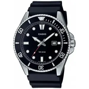 Наручные часы CASIO MDV-107-1A1VEF — кварцевые, корпус из нержавеющей стали, черный циферблат, Ø 44.2–49.5 мм, батарея 3 года
