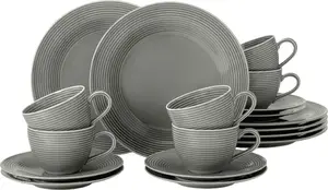 Coffee set for 6 persons Tragar — dark gray porcelain, service for six