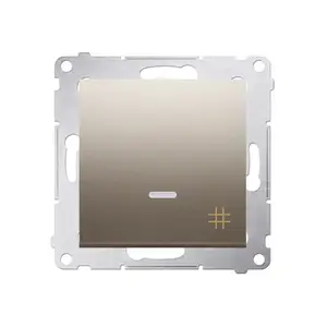Electrical switch Kontakt-Simon DW7L.01/44 — Gold, plastic housing, IP20/IP44, 250 V AC, 10 A, 75×41 mm