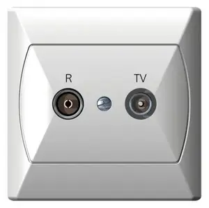 Kontaktligzda Ospel GPA-10AP/00 balta — antenu/TV pārejas ligzda, IP20, 82×82×31 mm