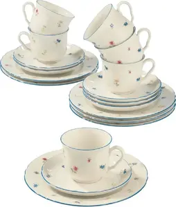 Coffee set for 6 persons, Tragar, porcelain Seltmann, beige