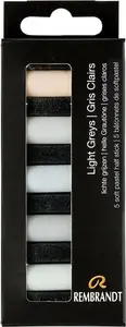 Soft pastels set Artequipment Rembrandt Light Greys — 5 half pastels