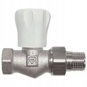Radiatora vārsts Herz 1/2" taisns (ligeløbende) modelis 1552321, 1/2 collu savienojums