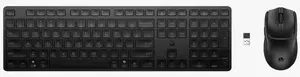 Комплект клавиатуры и мыши HP 495C — полноразмерная беспроводная клавиатура, мультирежимная мышь, USB/RF/Bluetooth, чёрный